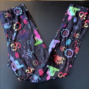 Fabulegs yoga symbols namaste leggings medium